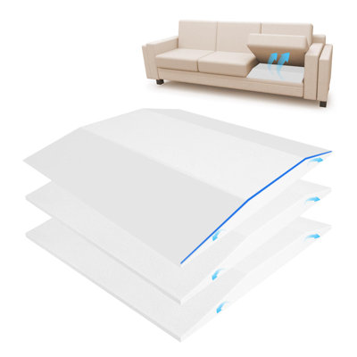 3PCS Trapezoidal 20" X 20" Couch Cushion Support For Sagging Seat, 40D High Density Foam Sofa Couch Cushion Inserts Support, White, Repair Sofa Dents by Ebern Designs