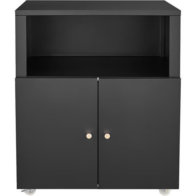 Metal Printer Stand with Storage Shelf, 3D Printer Cabinet on Wheels with Doors, Heavy Duty Under Desk File Cabinet for Home Office and Small Spaces by Orren Ellis