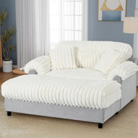 Upholstered Cloud Chaise Lounge Couch With 2 Pillows by Hokku Designs