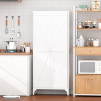Metal Adjustable 2 Doors Metal Storage Cabinet Kitchen Pantry Cabinet With Adjustable Shelves all Steel Cabinet Locker For Kitchen, Living Room, Dinin