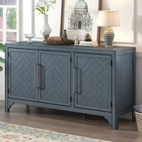 60" W 3-Door 4-Shelf Storage File Cabinet Credenza by One Allium Way