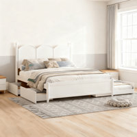 Queen 2 Drawers Bed With Trundle And Headboard by Hokku Designs