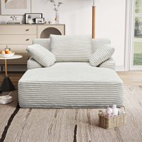 Single lazy sofa lounge chair, no assembly required, fluffy modern single lounge chair, used for indoor living rooms and bedrooms by Everly Quinn