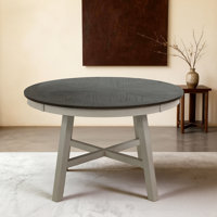 Farmhouse 48 Inch Round Dining Table With Wooden Top - Rustic Kitchen & Dining Room Centerpiece by Winston Porter