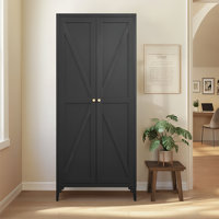 Versatile Kitchen Pantry Cabinet With Adjustable Shelving And Secure Magnetic Closure by Gracie Oaks