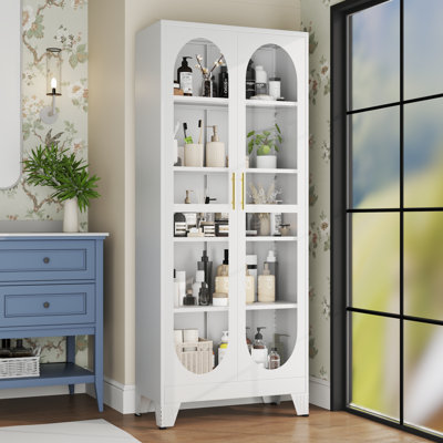 75"H Tall Display Cabinet with Glass Doors and 4 Adjustable Shelves by Ebern Designs
