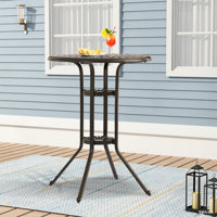 30" Cast Aluminum Patio Bar Table, 41" Height High Top Outdoor Table, Pub Height Bistro Round Table For Paito Lawn Garden by Winston Porter
