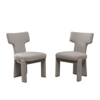 Modern Upholstered Chenille Dining Chair Set Of 2, Armless Curved Back Accent Chairs, Foam Padded For Comfort And Durability by Corrigan Studio