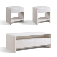 Dulane Modern 3-Piece Coffee Table Set, Ample Storage & Curved Design by Willa Arlo Interiors
