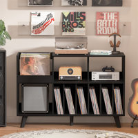 29.7"H Record Player Stand With Vinyl Storage Cabinet by Corrigan Studio