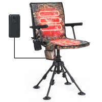 Heated 360 Degree Swivel Hunting Chair with Adjustable Legs, Silent Rotation, Built-In Battery, Portable & Foldable
