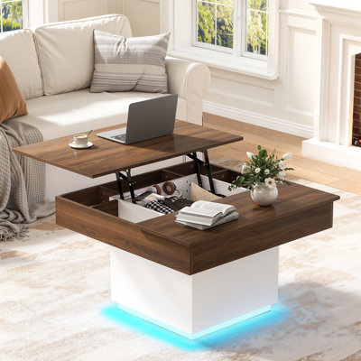 Led Lift-top Coffee Table With Massive Hidden Storage by Latitude Run