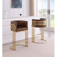 Teddy Fabric Counterheight (24") & Barstools (29") with Chrome Frame by Everly Quinn