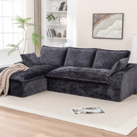 103" Boneless Compressed Sectional Couch No Assembly Required With Pillows by Latitude Run
