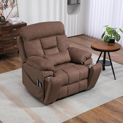 4 Motors Power Recliner Chair Oversized Electric Lift Chair with Massage, Heat, Hidden Cupholders, Adjustable Headrest and 180° Infinite Reclining by Latitude Run