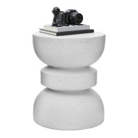 17.72"H MGO Faux White Terrazzo Outdoor Garden Stool by Wrought Studio