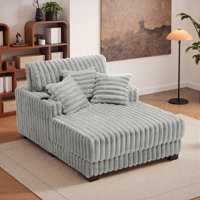59"D Faux Fur Indoor Chaise Lounge by Hokku Designs