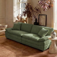 88" Corduroy Sofa, Modern Couch with Removable Washable Cover & Iron Frame by House of Hampton