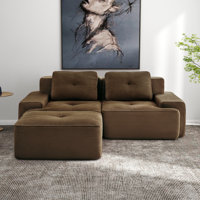 82" Modern L-Shaped Modular Sectional Sofa For Living Room, Corduroy Fabric by Latitude Run