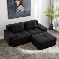 82" Modern L-Shaped Modular Sectional Sofa For Living Room, Corduroy Fabric by Latitude Run