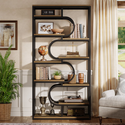 70-inch Metal Storage Shelf, Etagere Bookshelf Bookcase, Large Display Shelf for Home Office, Living Room by 17 Stories