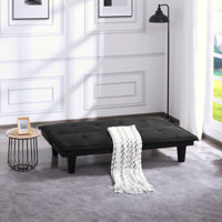 63.8-inch Black Bolster Sofa Bed by Latitude Run