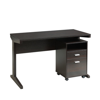 Home Office Desk With Modesty Panel And Detached File Cabinet On Locking Wheels With Two Drawers File Drawer Cubby Shelf by 17 Stories