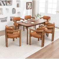 Stanford Upholstered Curved Solid Wood Dining Chair by Orren Ellis