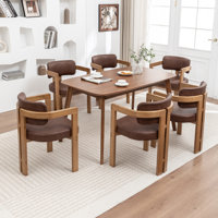 Stanford Upholstered Curved Solid Wood Dining Chair by Orren Ellis