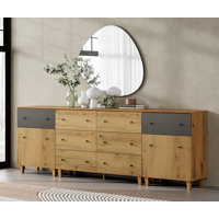 3-In-1 Dresser Chests With 8 Drawers And 2 Shelves For Bedroom by Dovecove