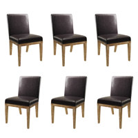 Modern Upholstered Dining Chairs, Armless Kitchen Side Chairs with Solid Wood Legs by Hokku Designs