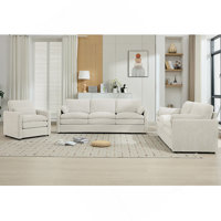 Upholstered Sofa Set Oversized Comfy Cloud Sofa Double Cushion Sofa Group Plush Cushion Sofa Couch For Living Room by Latitude Run