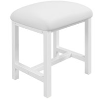 Vanity Stools With Cushion, White Makeup Vanity Chair For Small Spaces, Living Room, Bedroom, Bathroom, Entryway, Ottoman Foot Rest