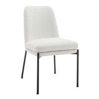 Modern Curved Back Dining Chair With Metal Base, Upholstered Accent Chair For Dining Room, Home Office by Ebern Designs