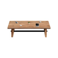 Modern Industrial Rectangular Solid Wood Conference Table by Inbox Zero