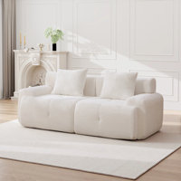74" Loveseat Sofa Comfy Cloud Couch Deep Seat Modern 2 Seater Small Sofa With Pillows, No Sssembly Required For Living Room, Small Spaces by Ebern Designs