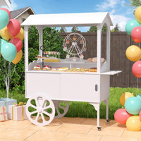 Candy Cart for Party - Cake Stand - Dessert Cart with Wheels & Storage Cabinet for Wedding, Baby Shower, Birthday & Party Decor by Rosalind Wheeler