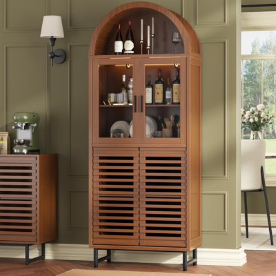 78.4" H Arched Cabinet With LED Lights by Winston Porter