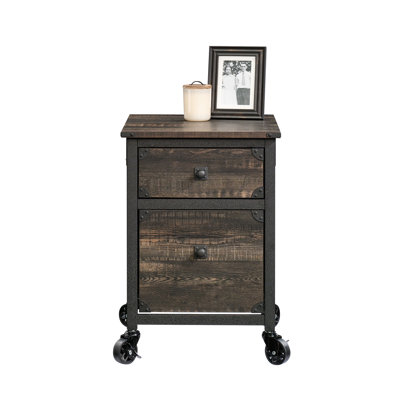 Wood File Pedestal With Smooth-Glide Drawer, Beige And Natural by 17 Stories
