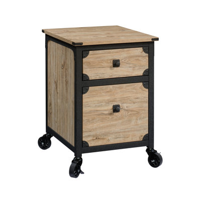 Wood File Pedestal With Smooth-Glide Drawer, Beige And Natural by 17 Stories