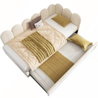Upholstered Daybed with Pull-Out Trundle and Metal Slats for Adults and Kids by Mercer41