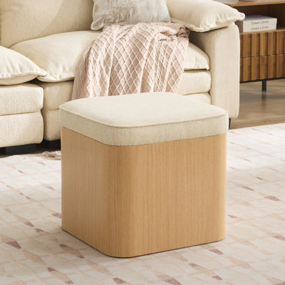 Linen Upholstered Square Storage Ottoman by Latitude Run