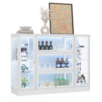 Extra Wide Display Cabinet With Acrylic Glass Doors,LED Lighting For Collectibles by Ebern Designs