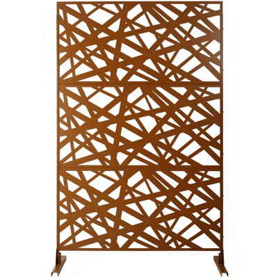 Outdoor & Indoor Privacy Screen Metal Privacy Screen 76" H×48" W, Freestanding Decorative Privacy Screen For Deck Balcony Patio, Privacy Fence Panels by Latitude Run