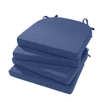 4-Piece Dining Chair Cushion with Ties and Non-Slip Base,Removable and Washable Cover with Foam Cushion 17"x16"x2" Gray by Ebern Designs