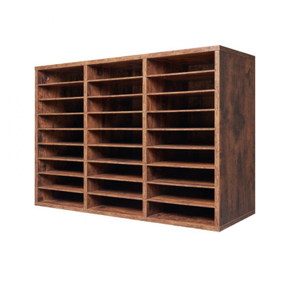 Literature Organizer, 27 Compartments Office Mailbox with Removable Shelves, Wood Mailbox Sorter Particle Board Office Home Classroom Storage, File So by Ebern Designs