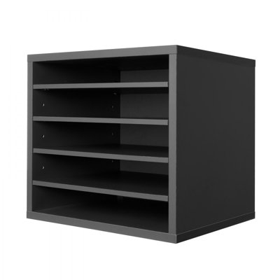 Literature Organizer, 5 Compartments Office Mailbox with Adjustable Shelves, Wooden Mailbox Sorter Medium Density Fiberboard Office Home Classroom Sto by Ebern Designs