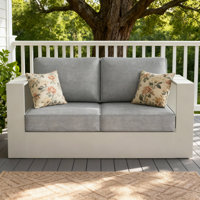Modern Outdoor Aluminum 2-seater Loveseat With Cushions by Ivy Bronx