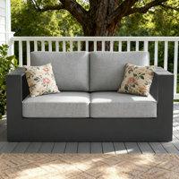 Modern Outdoor Aluminum 2-seater Loveseat With Cushions by Ivy Bronx