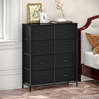 8-Drawer Fabric Dresser With Adjustable Feet, Water-Resistant High-Quality Fabric, Metal Frame & Wood Top – Storage For Bedroom Or Entryway by Ebern Designs